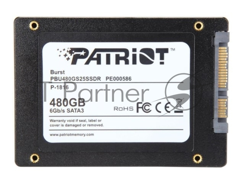 SSD жесткий диск SATA2.5 480GB BURST PBU480GS25SSDR PATRIOT