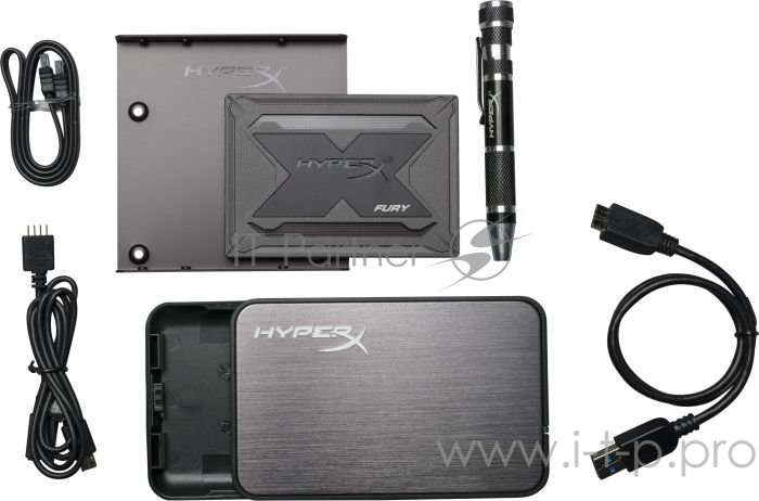 SSD 2.5 Kingston 240Gb HyperX Fury RGB SHFR200B/240G Upgrade Bundle (SATA3, up to 540/480Mbs, 3D