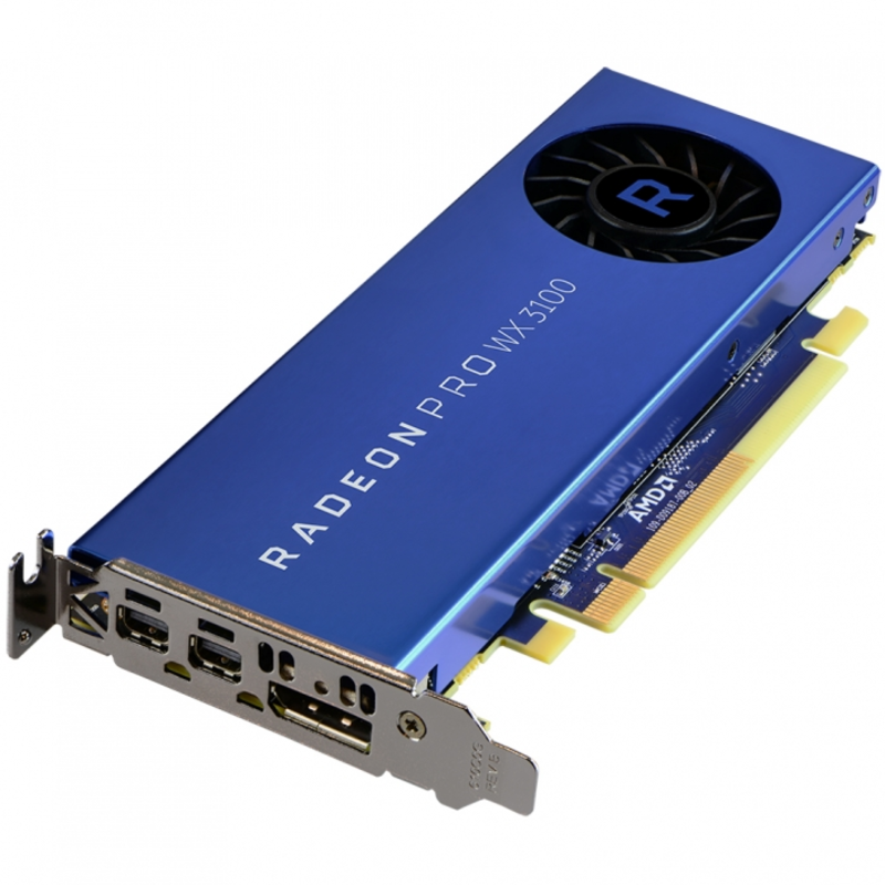 Профессиональная видеокарта RADEON PRO WX 3100 - 4GB GDDR5 2-MDP / 1-DP PCIE 3.0 100-505999
