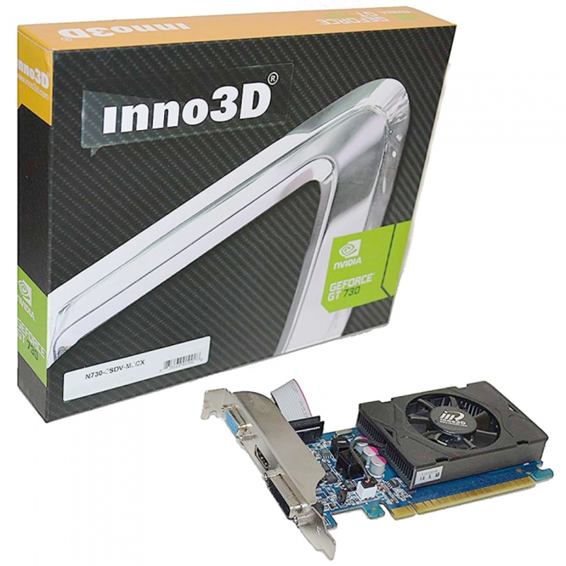 Видеокарта Inno3D GeForce GT730 Express LP 4GB RTL {20} (N73P-BSDV-M5BX) (574)