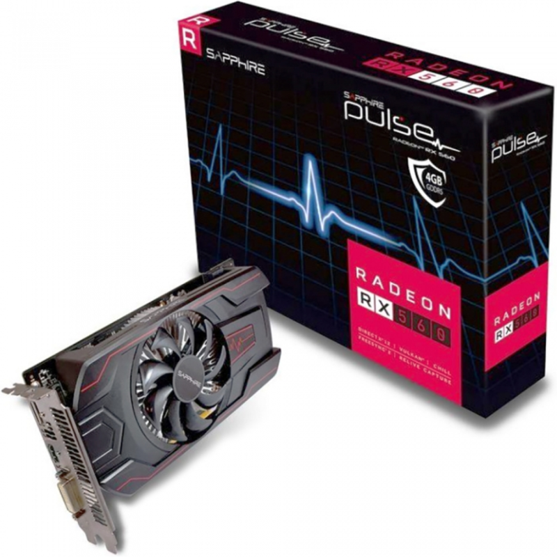 Видеокарта Sapphire PCI-E 11267-22-20G PULSE RX 560 OC (UEFI) AMD Radeon RX 560 2048Mb 128bit GDDR5 1216/6000 DVIx1/HDMIx1/DPx1/HDCP Ret