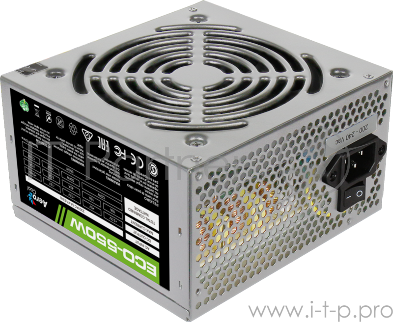 Блок питания Aerocool 550W Retail ECO-550W ATX v2.3 Haswell, fan 12cm, 400mm cable, power cord, 20+4