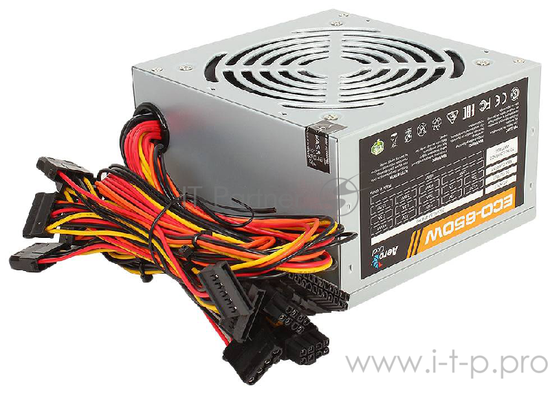 Блок питания Aerocool 650W Retail ECO-650W ATX v2.3 Haswell, fan 12cm, 400mm cable, power cord, 20+4