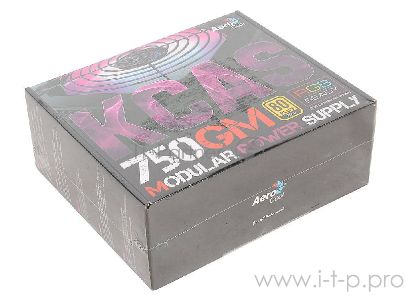 Блок питания Aerocool 750W Retail KCAS-750GM , модульный, ATX v2.4, 80+ Gold, 4+4-Pin, 4x PCI-E (6+2