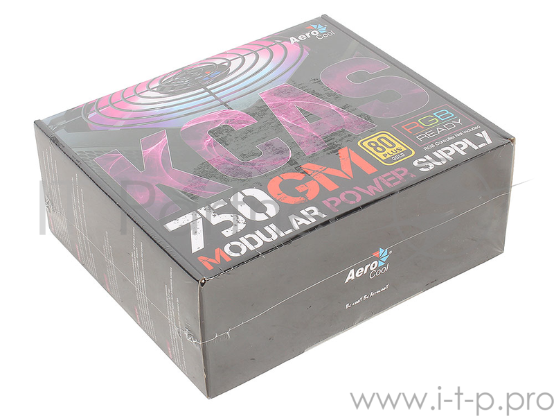 Блок питания Aerocool 750W Retail KCAS-750GM , модульный, ATX v2.4, 80+ Gold, 4+4-Pin, 4x PCI-E (6+2