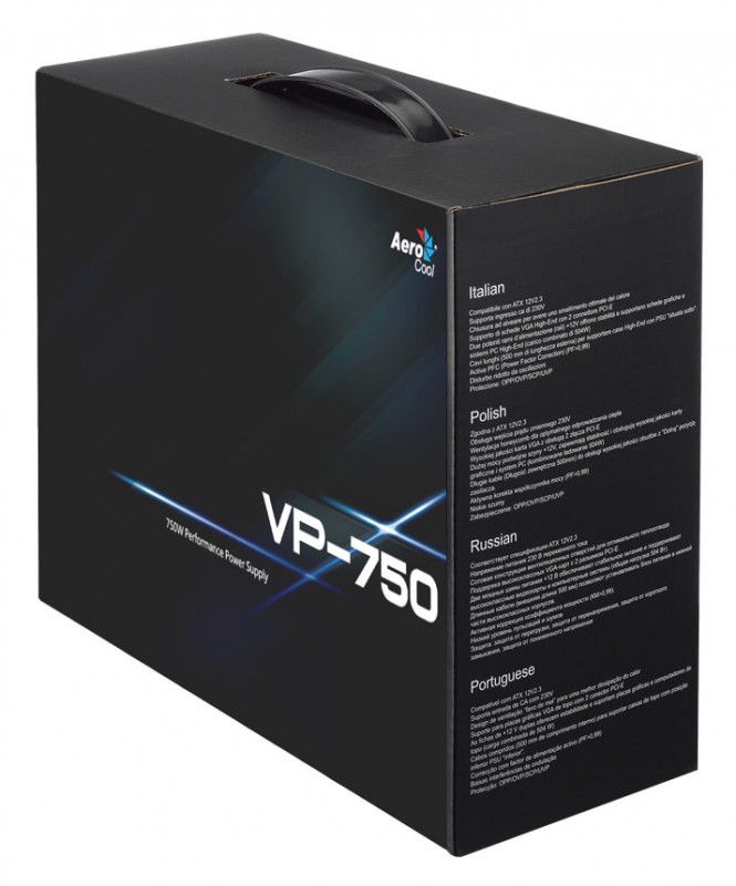 Блок питания Aerocool ATX 750W VP-750 (24+4+4pin) APFC 120mm fan 6xSATA RTL