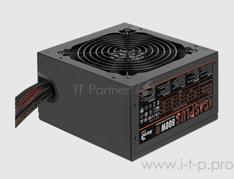 Блок питания Aerocool ATX 800W KCAS-800W PLUS 80+ bronze (24+4+4pin) APFC 120mm fan 7xSATA RTL