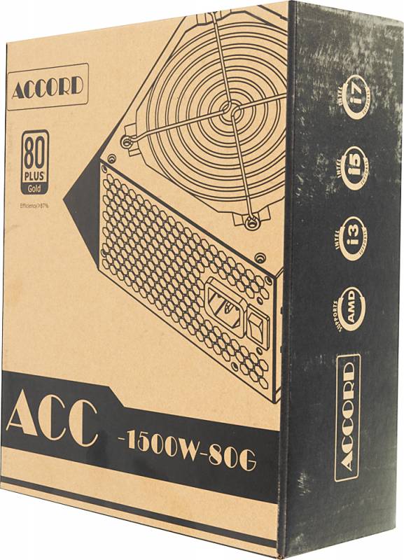 Блок питания Accord ATX 1500W GOLD ACC-1500W-80G 80+ gold (24+8+4+4pin) APFC 140mm fan 8xSATA RTL