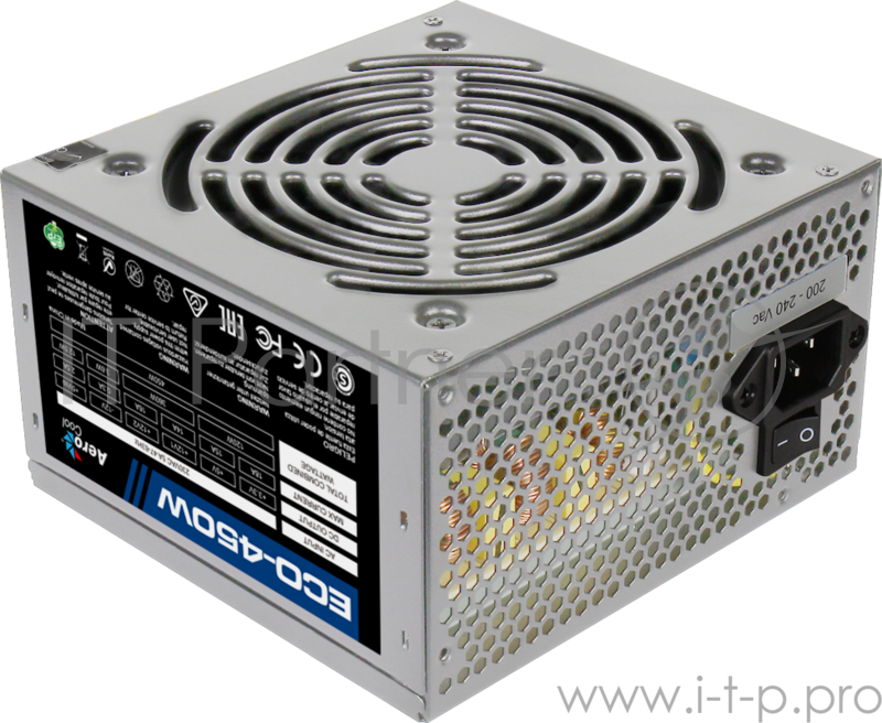 Блок питания Aerocool 450W Retail ECO-450W ATX v2.3 Haswell, fan 12cm, 400mm cable, power cord, 20+4
