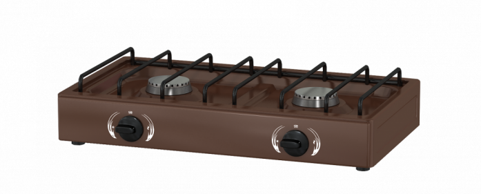 Газовая плита ЛАДА 1217 Br настольная, коричневый