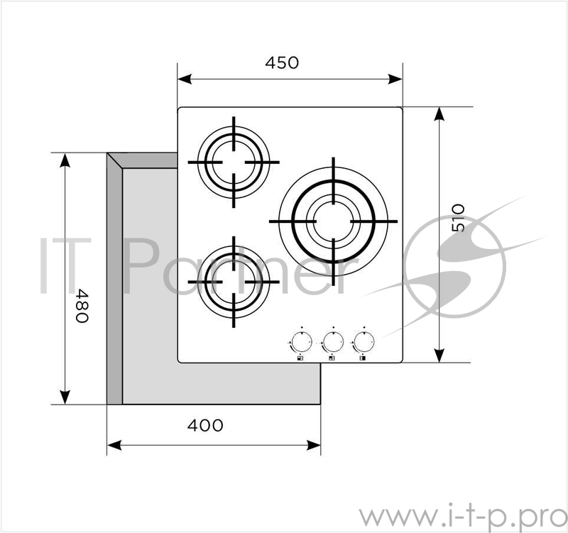 Газовая варочная поверхность Lex GVG 430 BL черный
