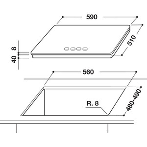 Варочная поверхность газовая Whirlpool GOR 6416/NB черный