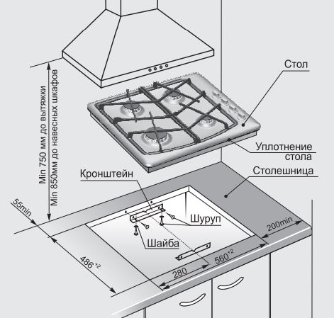 Варочная поверхность газовая Gefest СН 1211, эмалированная сталь, белая