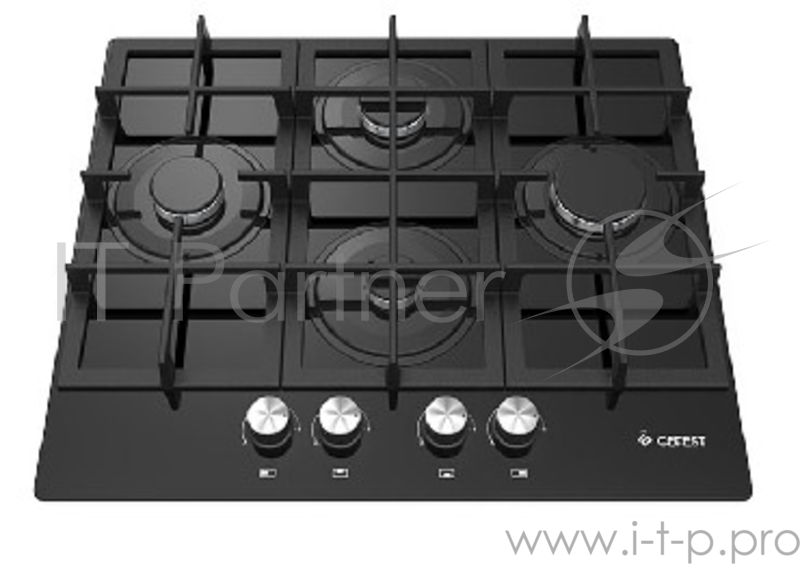 Варочная поверхность газовая Gefest ПВГ 2231 К3, закаленное стекло, черная