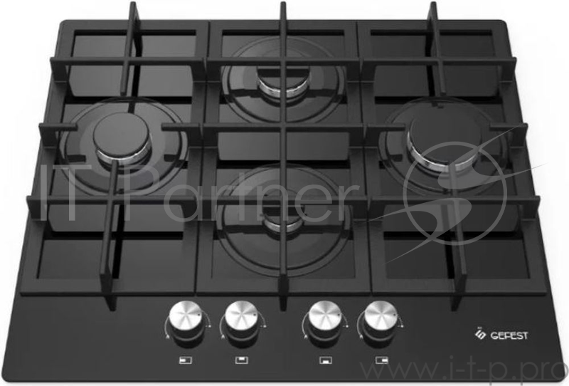 Варочная поверхность газовая Gefest ПВГ 2231 К3, закаленное стекло, черная