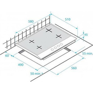 Варочная поверхность газовая Beko HIMW 64225 SX, нержавеющая сталь, серебро