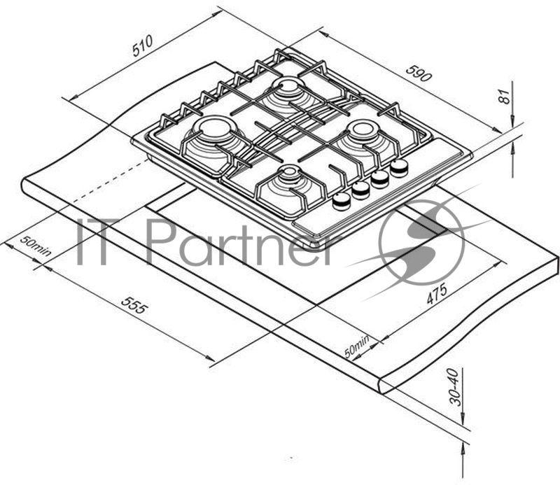 Варочная поверхность газовая Darina 1T1 BGM341 11 W белый