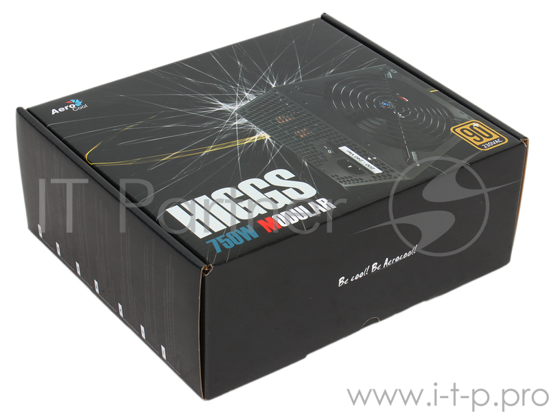 Блок питания Aerocool 750W HIGGS-750W ATX v2.4, КПД )90%, модульный, 4x PCI-E (6+2-Pin), 8x SATA, 5x
