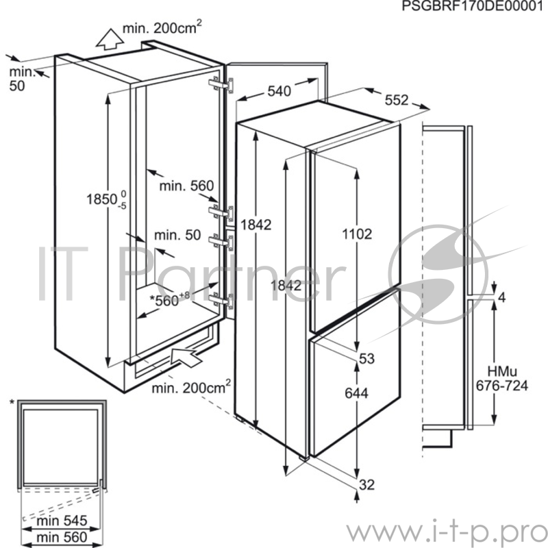 Холодильник встраиваемый Electrolux ENN 93111AW белый