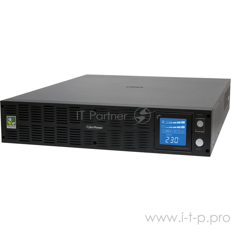 ИБП (UPS) 2U 19 RM 3000ВА CyberPower PR3000ELCDRT2U, черный (COM, USB)