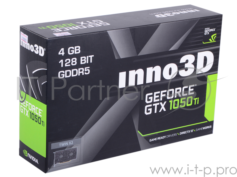 Видеокарта Inno3D GTX1050TI Twin X2 4Gb GDDR5 128bit DP, DVI-D, HDMI (N105T-1DDV-M5CM) RTL