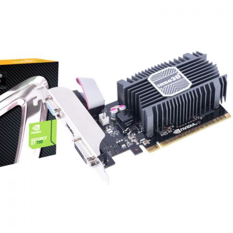 Видеокарта 2Gb <PCI-E> Inno3D GT730 c CUDA <GFGT730, SDDR3, 64 bit, HDCP, DVI, HDMI, Retail>