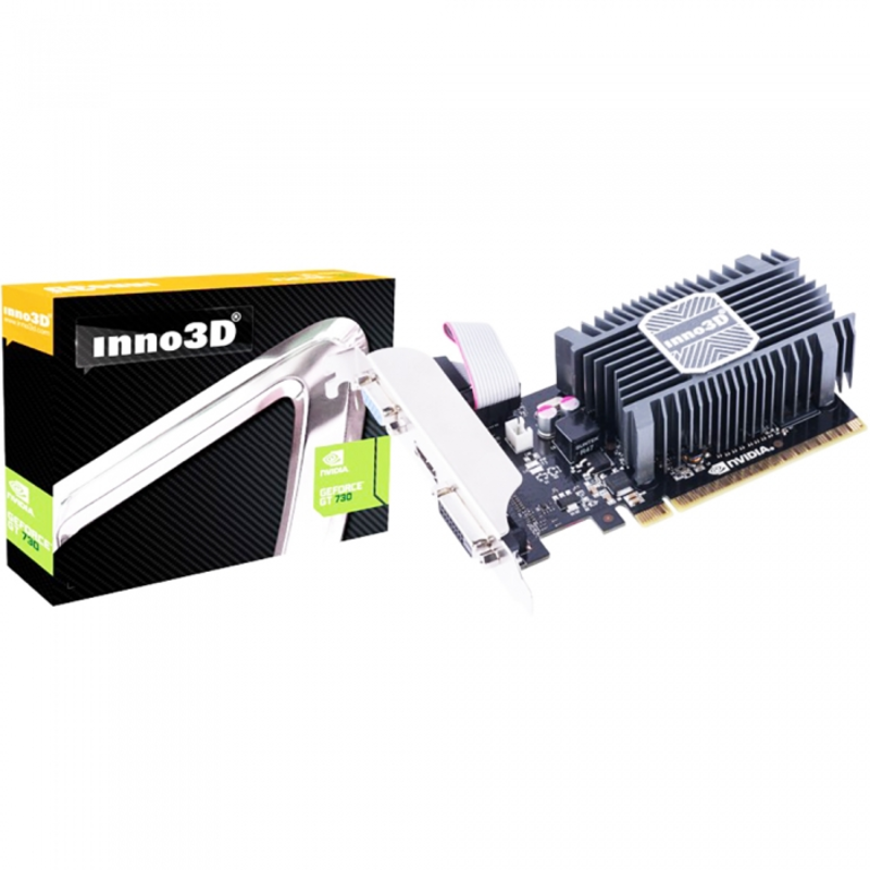 Видеокарта 2Gb <PCI-E> Inno3D GT730 c CUDA <GFGT730, SDDR3, 64 bit, HDCP, DVI, HDMI, Retail>