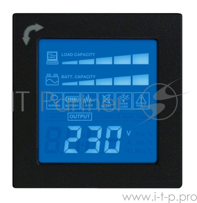 ИБП (UPS) 2U 19 RM 1000ВА CyberPower PR1000ELCDRT2U, черный (COM, USB)