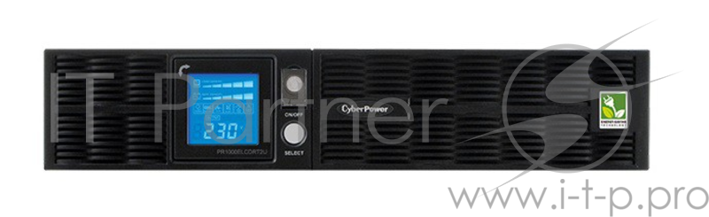 ИБП (UPS) 2U 19 RM 1000ВА CyberPower PR1000ELCDRT2U, черный (COM, USB)
