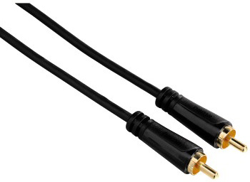 Кабель видео Hama 1хRCA (m)/1хRCA (m) 5м. Позолоченные контакты черный 3зв (00122155)