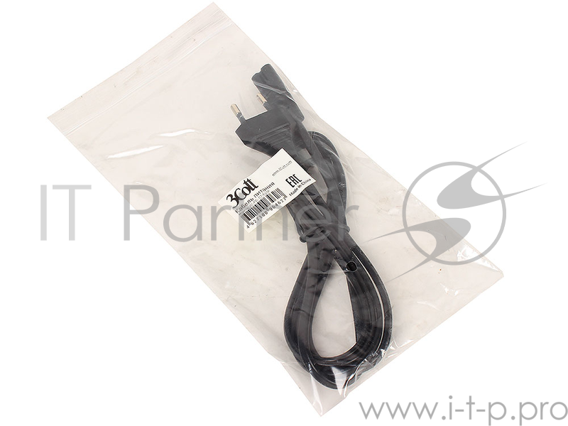 Кабель питания 3Cott 3C-PC-C7-EU2P, 1.8м, с 2-х полюсовой вилкой для ноутбуков, аудио/видео техники,