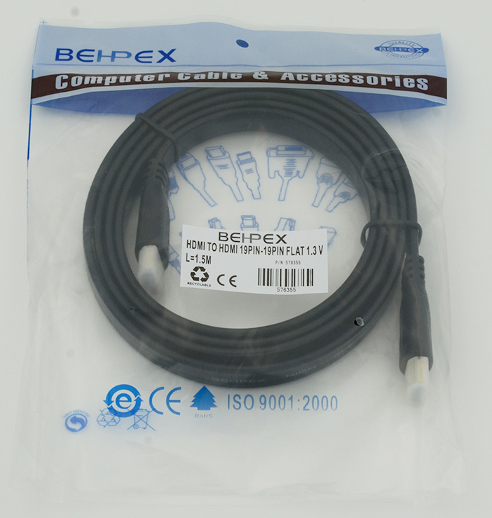 Кабель аудио-видео Flat HDMI (m)/HDMI (m) 1.5м.