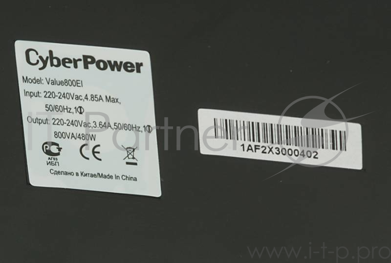 ИБП (UPS) 800ВА CyberPower Value 800EI, черный (COM, USB)