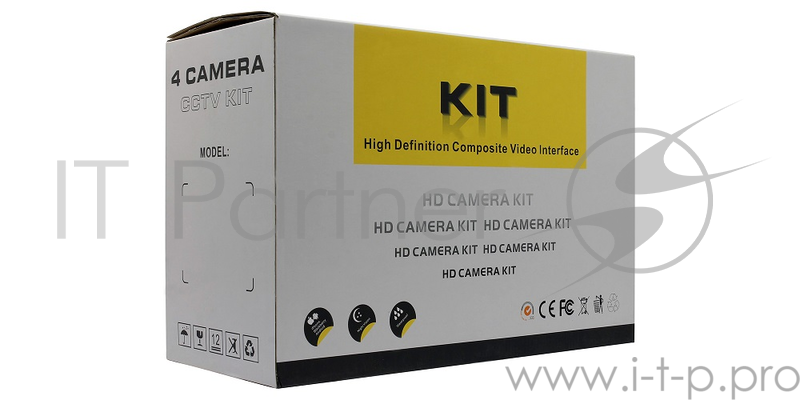 Комплект видеонаблюдения ORIENT XVR+2D+2B/720p AHD-видеорегистратор 720p, 2 цилиндрические AHD-камер