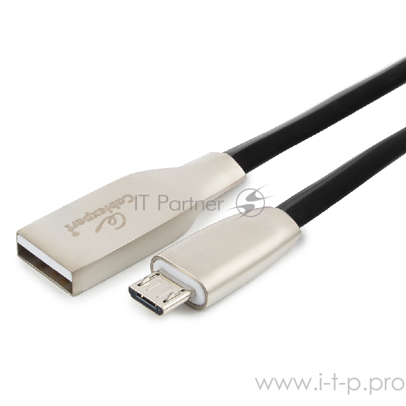 Кабель Cablexpert Кабель USB 2.0 CC-G-mUSB01Bk-1M AM/microB, серия Gold, длина 1м, черный, блистер