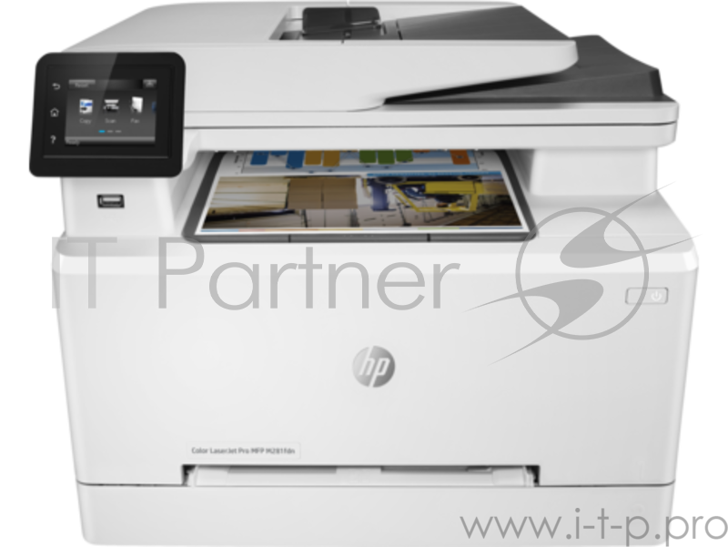 Цветное МФУ HP Color LaserJet Pro MFP M281fdn A4, лазерный, принтер + сканер + копир + факс, ЖК, бело-черный (USB2.0, LAN)