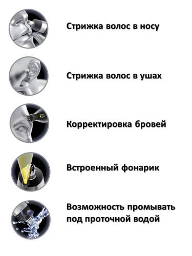 Триммер Wahl Deluxe Lighted 2-in-1 черный/серебристый (насадок в компл:2шт)