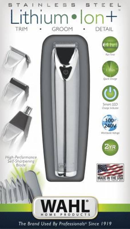 Триммер Wahl Stainless Steel серебристый (насадок в компл:8шт)