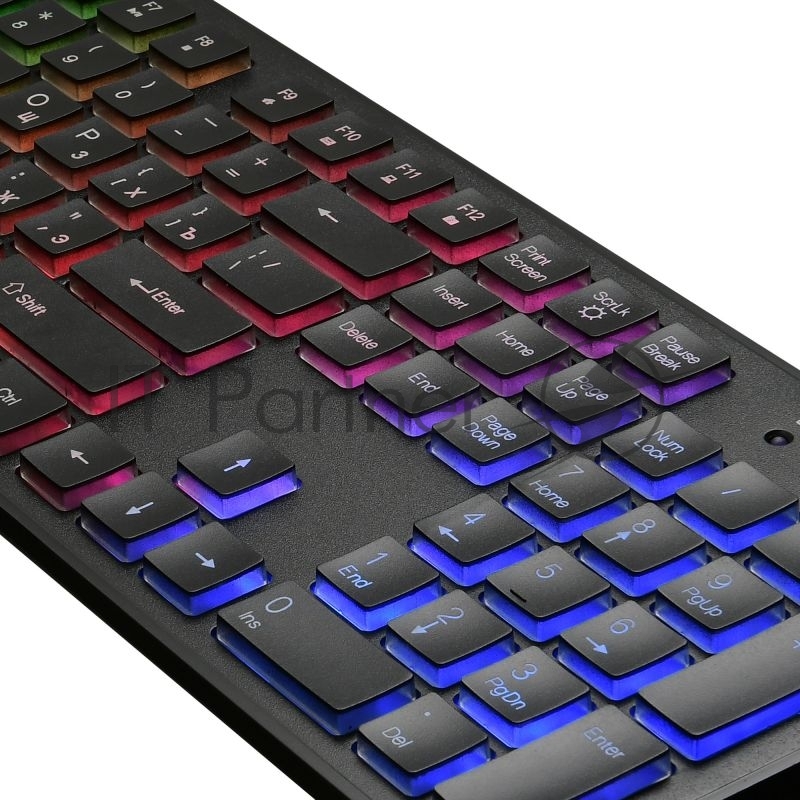 Клавиатура Oklick 510ML черный USB slim Multimedia LED