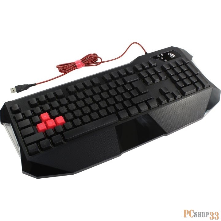 Клавиатура A4 B130 черный USB Multimedia Gamer LED