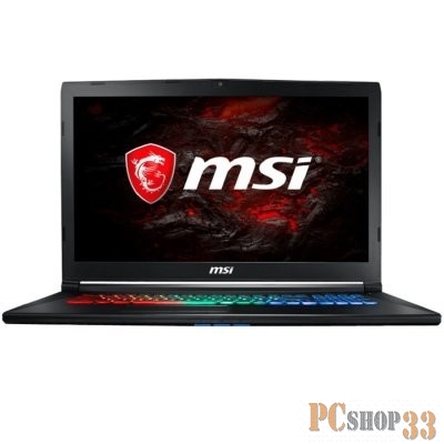 Ноутбук MSI GP72MVR 7RFX-678RU (Core i7 7700HQ-2.80ГГц, 16ГБ, 128+1000ГБ, GFGTX1060, LAN, WiFi, BT, WebCam, 17.3 1920x1080, W10 H), черный