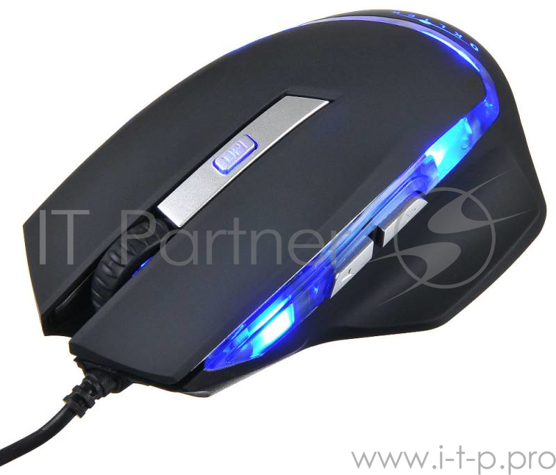 Мышь Oklick 715G черный оптическая (1600dpi) USB игровая (6but)