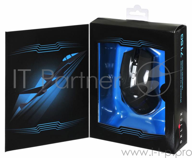 Мышь Oklick 715G черный оптическая (1600dpi) USB игровая (6but)