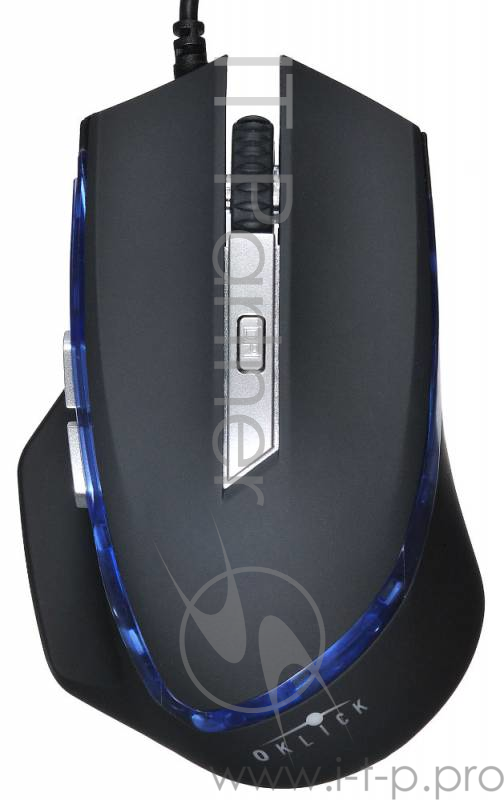 Мышь Oklick 715G черный оптическая (1600dpi) USB игровая (6but)
