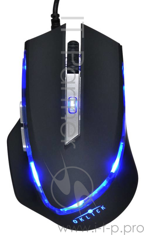 Мышь Oklick 715G черный оптическая (1600dpi) USB игровая (6but)