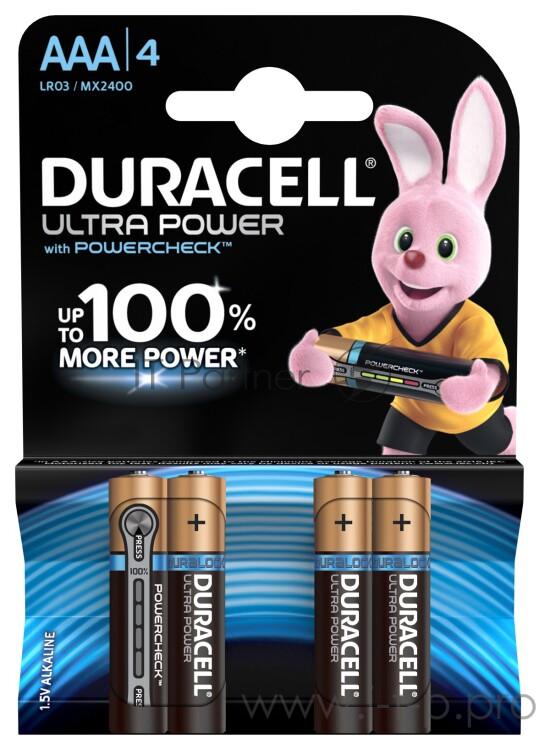 Батарейки Duracell LR03-4BL Ultra Power AAA блистер 4 шт