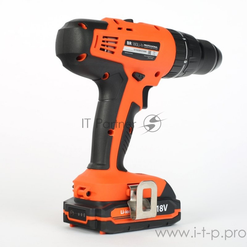 Дрель, Шуруповерт PATRIOT BR 180Li-h Дрель-шуруповерт аккумуляторная 180301460 { две батареи Li-Ion 18V, 1,5 Ah, 57 Нм, большой кейс, зарядка за 1 час, комплект бит и сверл }