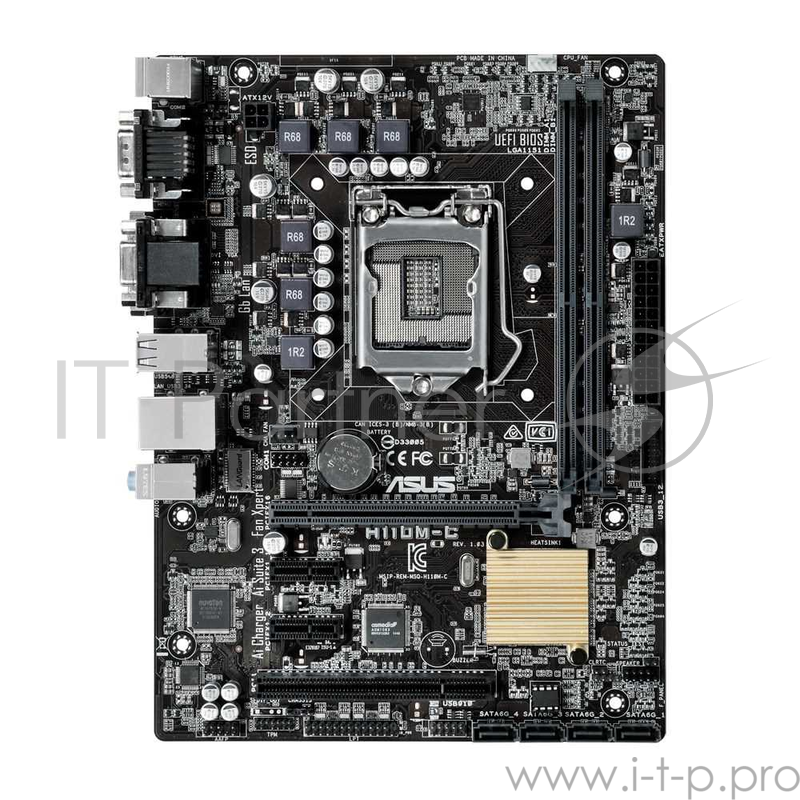 Мат. плата Socket1151 ASUS H110M-C/CSM (iH110, 2xDDR4, SATA III, PCI-E, D-Sub, DVI, 1Гбит LAN, USB3.0, mATX)