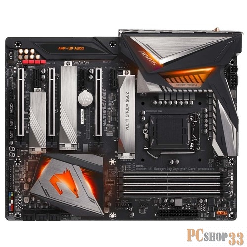 Мат. плата Socket1151 GIGABYTE Z390 AORUS ULTRA (iZ390, 4xDDR4, M.2, SATA III, RAID, PCI-E, HDMI, 1Гбит LAN, USB3.1, ATX)