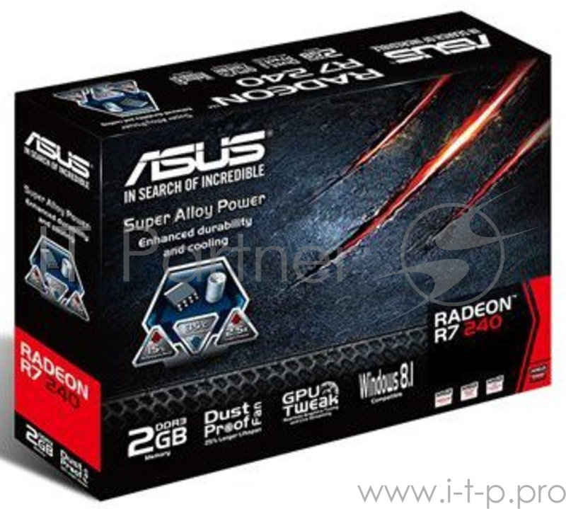 Видеокарта ASUS R7240-2GD3-L 2048МБ (Radeon R7 240, DDR3, D-Sub, DVI, HDMI) (PCI-E)